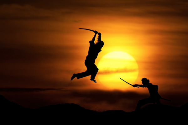 Sunset-Silhouettes-Ninja